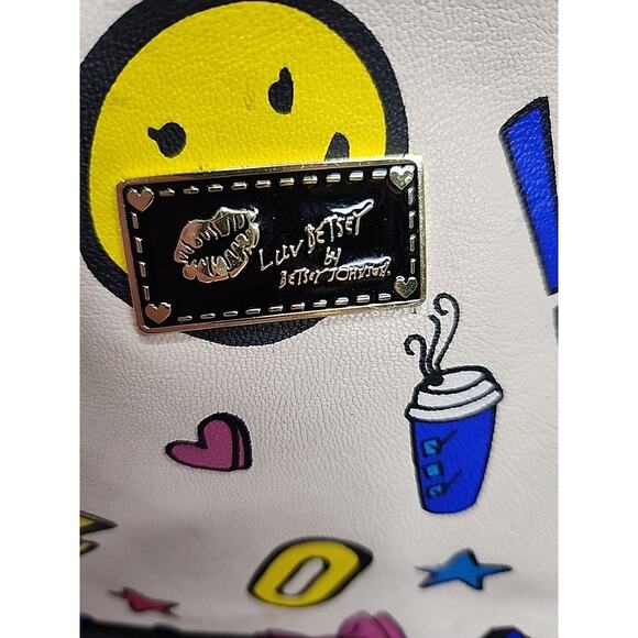 Betsey Johnson POW MEOW Backpack FAUX LEATHER 1980's Retro Comic Retired FLAW - Picture 2 of 15